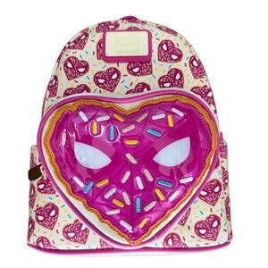 Loungefly Marvel Spider-Man Sprinkle Donut Mask Mini Backpack NWT
